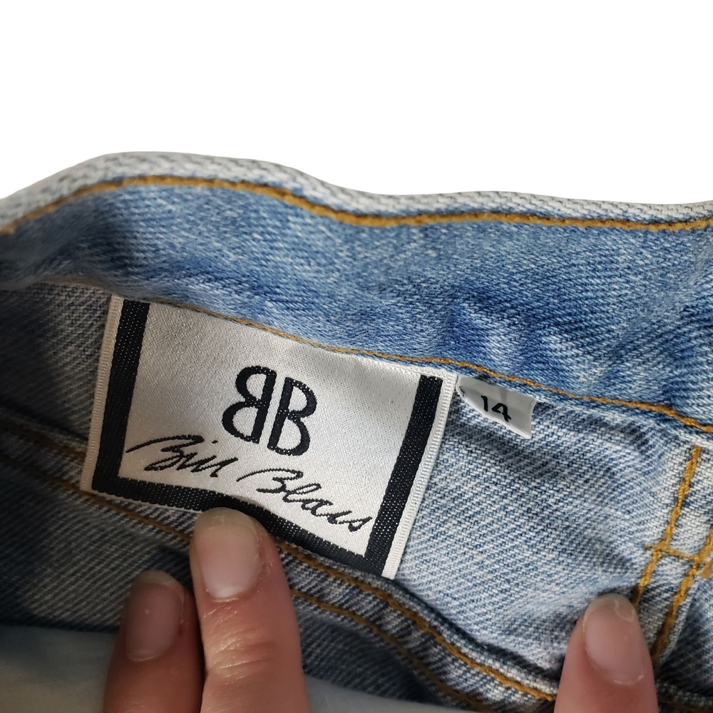 Bill Blass Vintage 90s Baggy Fit High Waisted Light Wash Denim Jeans Size 14 - Picture 4 of 11